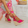 The Kendal Faux Leather Wedge in Hot Pink Image - 1