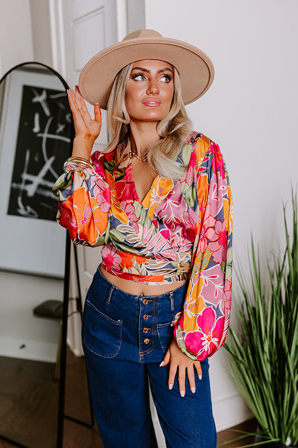 Dahlia Dreaming Wrap Top Image - 5