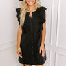 Passing Through Town Button Up Dress In Black Image - 1