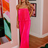 Share The Love Pleated Jumpsuit In Hot Pink Image - 1