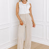 The Riley High Waist Chambray Trousers in Stone Image - 1