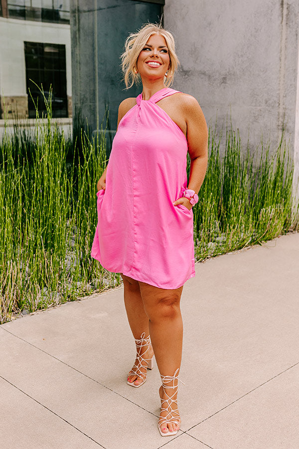 NYC Dreams Mini Dress In Bubblegum Pink Curves
