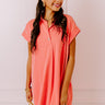 Effortless Radiance Shift Dress in Coral Image - 1