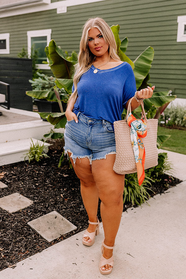 Friendly Smiles Shift Tee in Lapis Blue Image - 2
