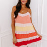 Smiling Ear To Ear Tiered Mini Dress In Peach Image - 1
