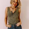 Summer Sweetness Ribbed Tank In Army Green Image - 1