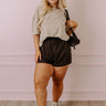 The Aleena High Waist Shorts In Vintage Black Curves Image - 1
