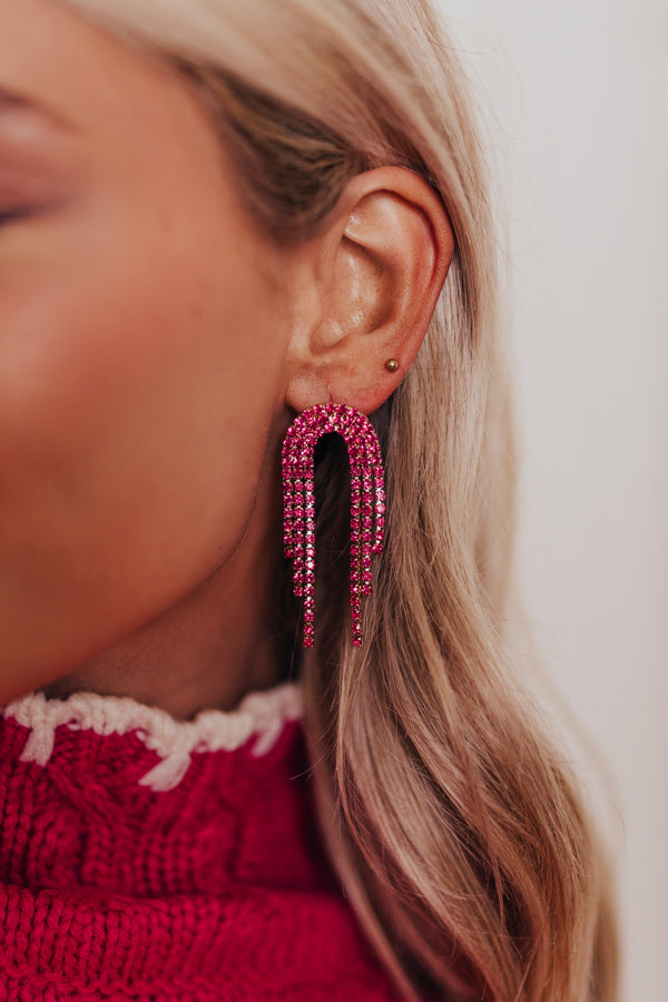 Really Radiant Earrings in Fuchsia Image - 2