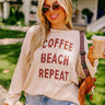 Coffee, Beach Repeat Knit Sweater Curves Image - 1
