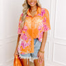 Coastal Call Button Up in Orange Image - 1