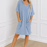 Calm And Centered Shift Dress In Airy Blue Image - 1