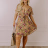 Sweet Like Honey Floral Mini Dress In Taupe Curves Image - 1