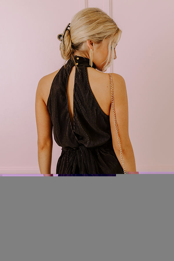 Pleats To Meet You Romper In Black Image - 3