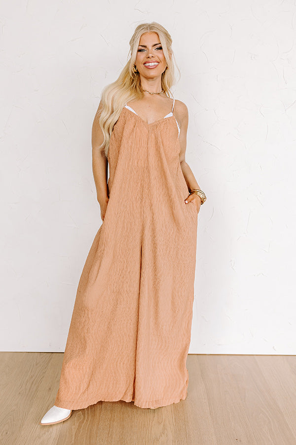 Fiercely Loved Jumpsuit In Camel Curves
