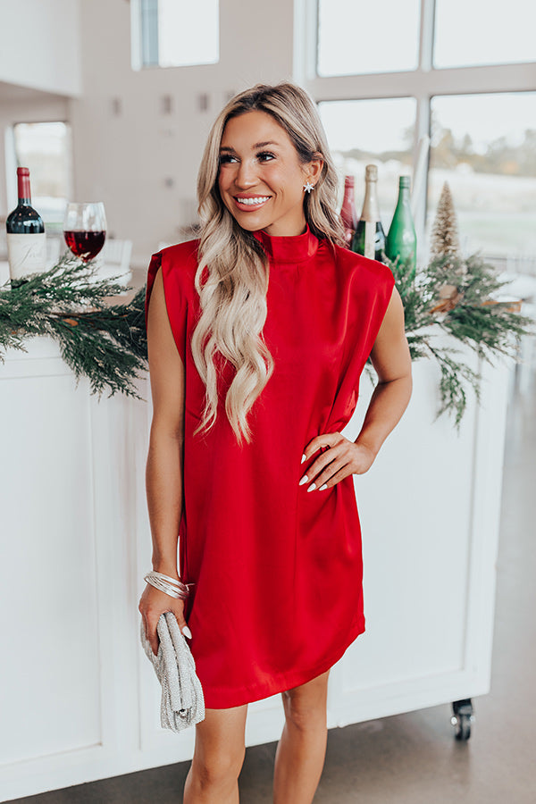 Sweet Charisma Satin Mini Dress in Crimson Image - 2