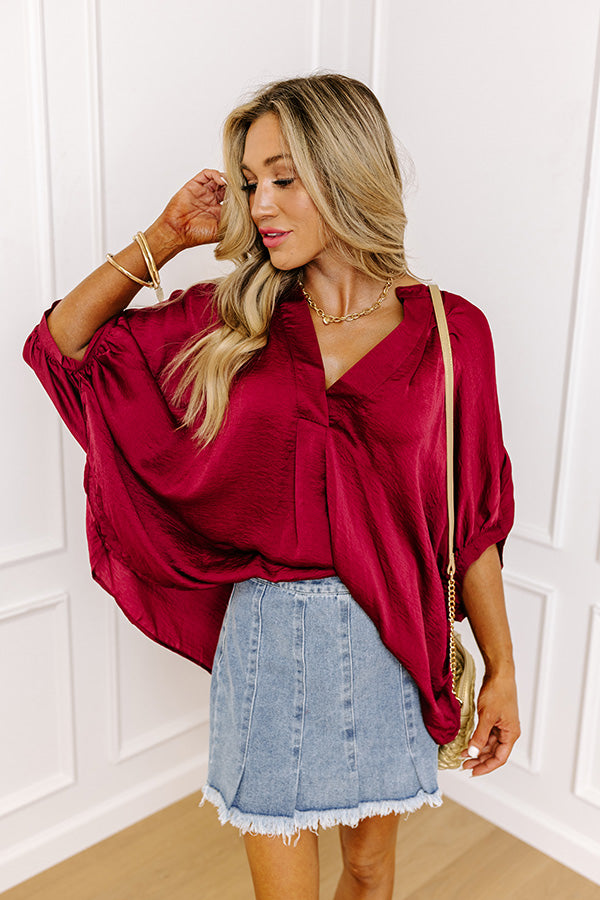 New To Town Shift Top In Wine Image - 1