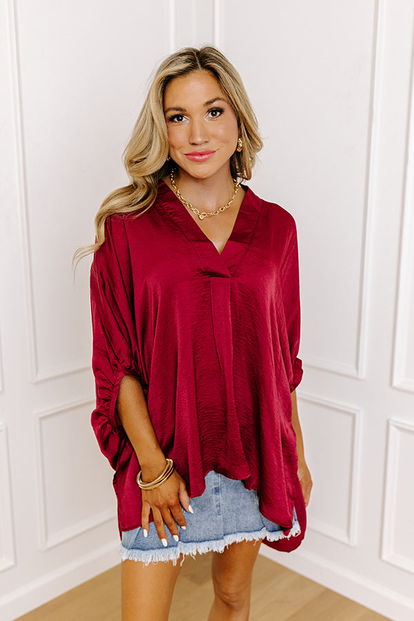 New To Town Shift Top In Wine Image - 2