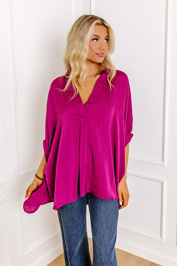 New To Town Shift Top In Berry Image - 1
