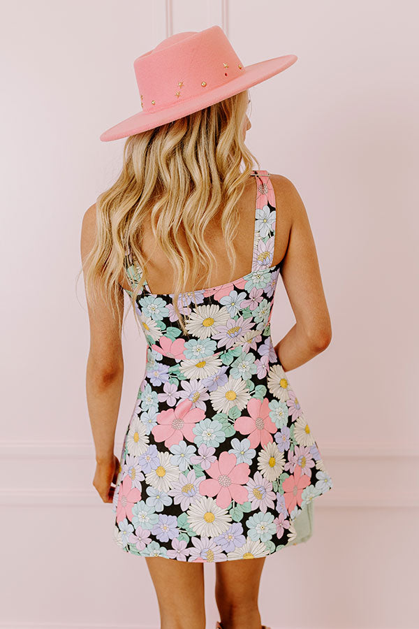 Hanae Mini Dress - Denim Flower main image 1