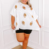 Football Season Sequin Oversized Tee in Ivory Curves Image - 1