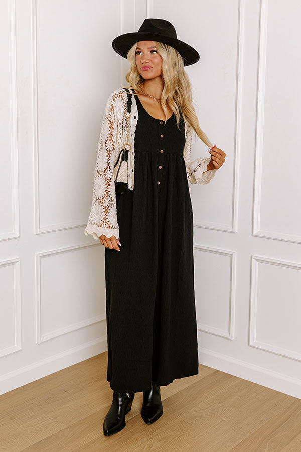 Fall Into Happiness Jumpsuit in Black Image - 1