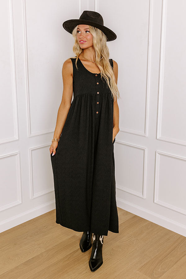 Fall Into Happiness Jumpsuit in Black Image - 3