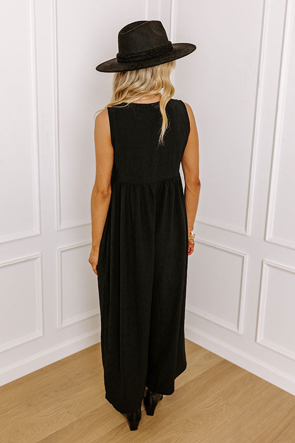 Fall Into Happiness Jumpsuit in Black Image - 4
