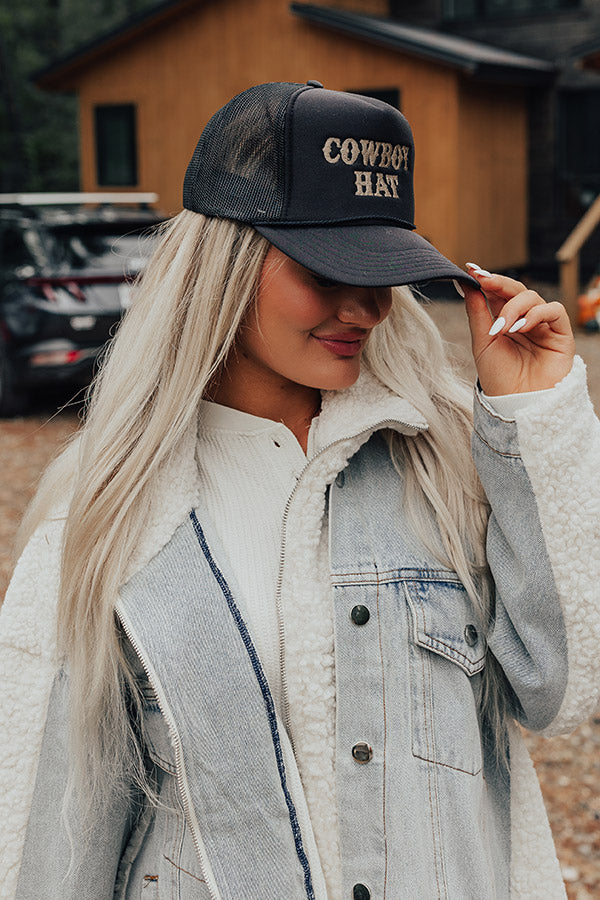 Cowboy Hat Embroidered Trucker Hat Image - 1