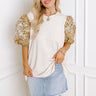 Generate Joy Shift Top in Cream Curves Image - 1