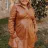 Mostly Amused Faux Leather Dress in Camel Curves Image - 1