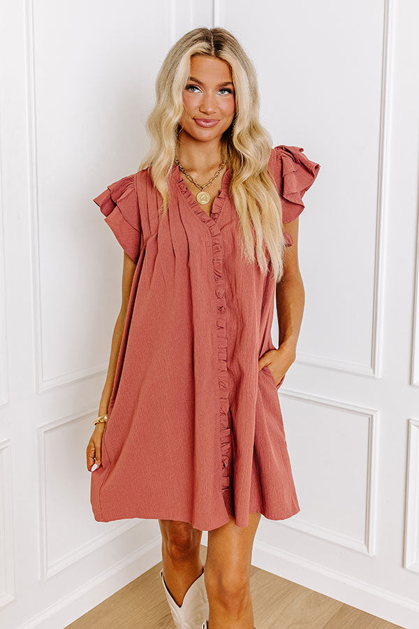 Town Square Kisses Shift Dress In Rustic Rose Image - 2