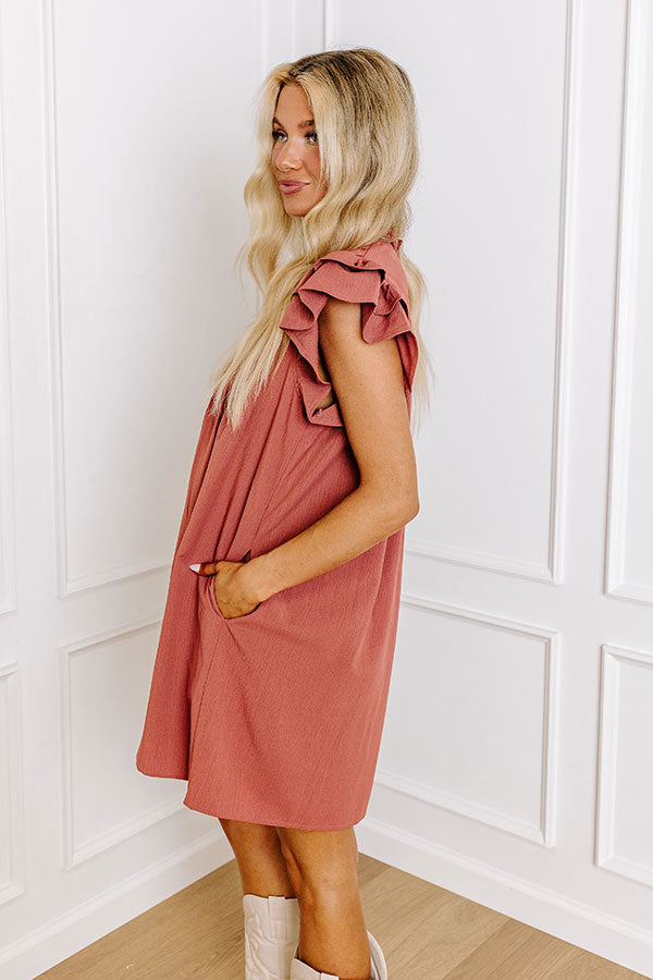Town Square Kisses Shift Dress In Rustic Rose Image - 3