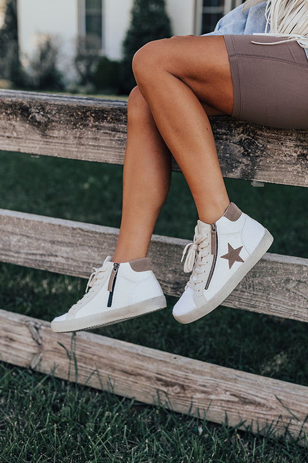 The Eras Vintage Faux Leather Sneaker In White