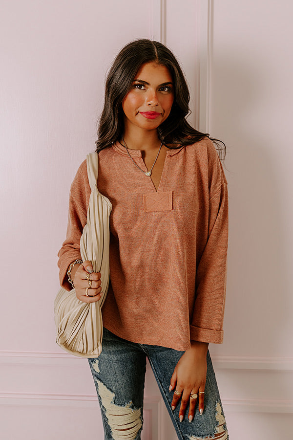 Always There For You Knit Top In Rust