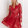 Mostly Amused Faux Leather Dress in Crimson Image - 1