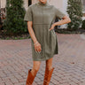 On The Scene Mini Sweater Dress In Olive Image - 1