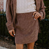 Captivating Cuteness Corduroy Mini Skirt in Mocha Image - 1