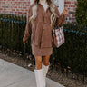 Captivating Cuteness Corduroy Button Up in Mocha Image - 1