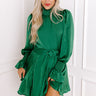 Prosecco Splash Mini Dress In Hunter Green Image - 1