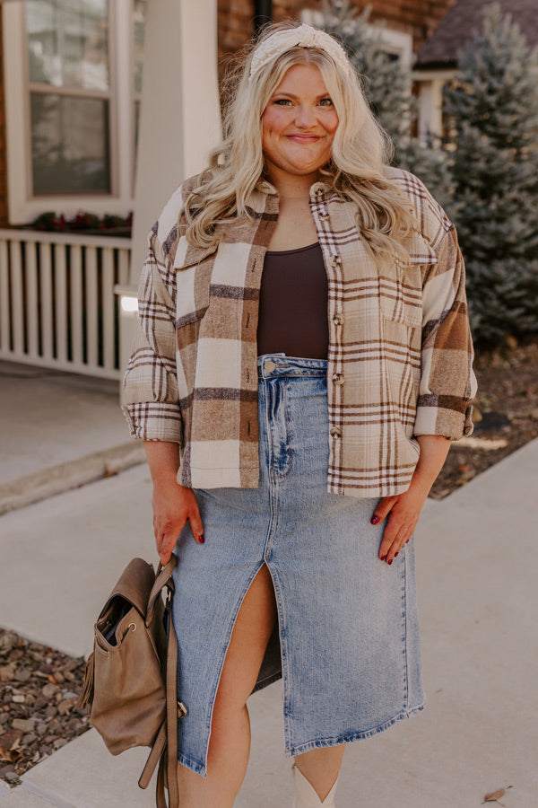 Nantucket Chill Plaid Jacket In Brown Curves