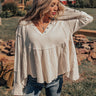 Whispering Sweet Nothings Waffle Knit Top in Cream Image - 1