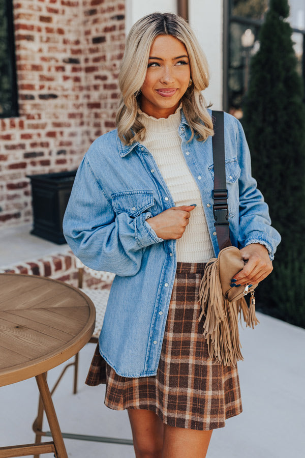 Risen Secret Message Denim Button Up Image - 4