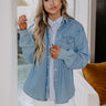 Risen Secret Message Denim Button Up Image - 1
