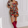Cute Energy Floral Romper in Black Image - 1