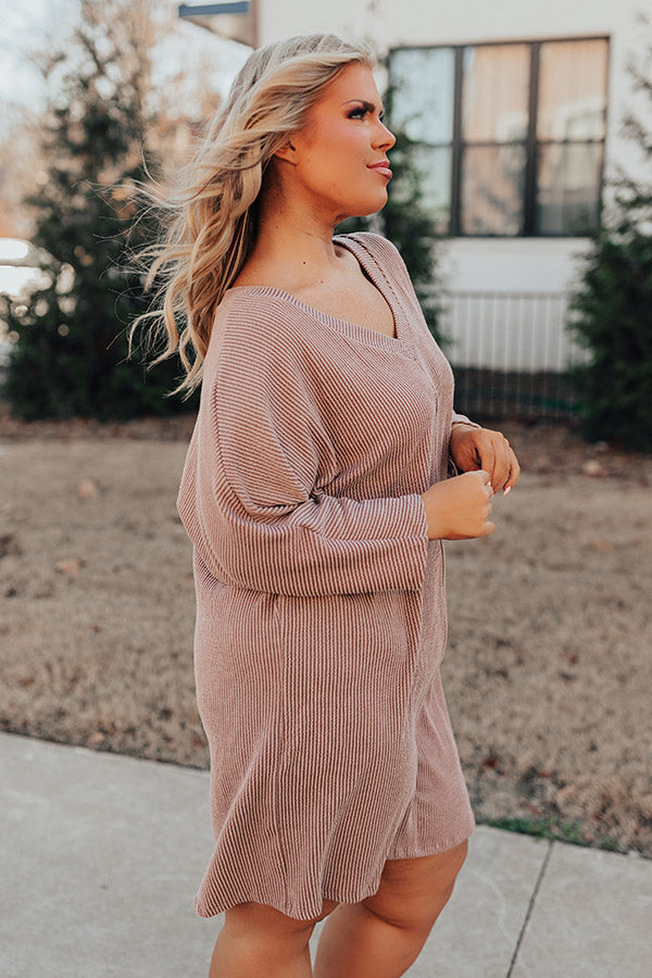 Casual Chats Shift Dress In Hazelnut Curves