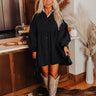 Cafe Patio Button Down Mini Dress in Black Image - 1
