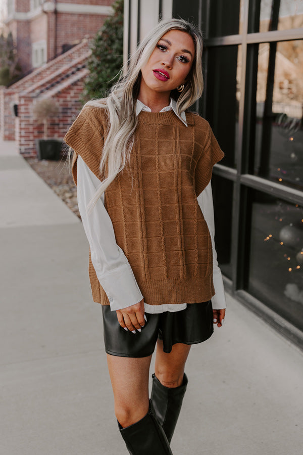Venice Vision Sweater Top In Camel