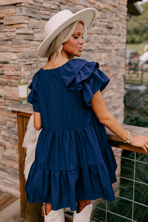 Sharp Witted Mini Dress in Navy Image - 4