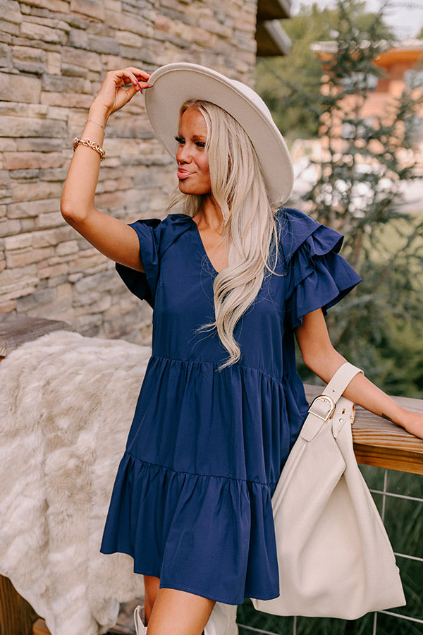 Sharp Witted Mini Dress in Navy Image - 3