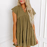 Mend Your Heart Babydoll Dress in Martini Olive Image - 1